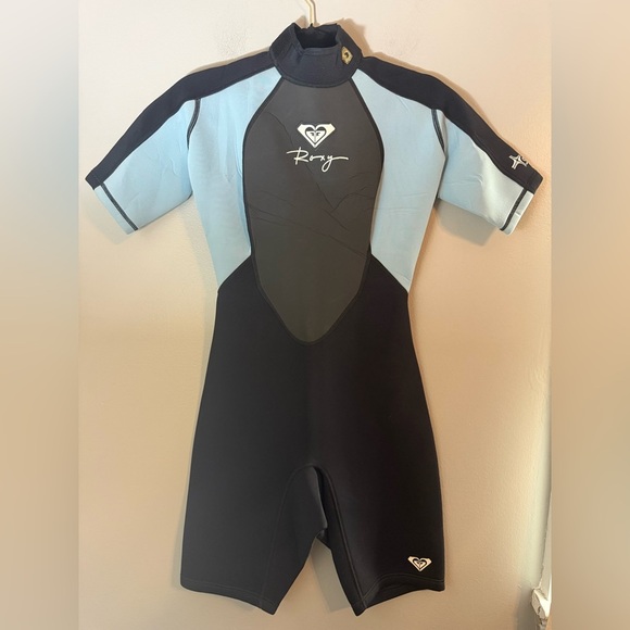 Roxy Syncro 2mm Black and Blue Spring Suit Women's Size 10/38 - Picture 1 of 14